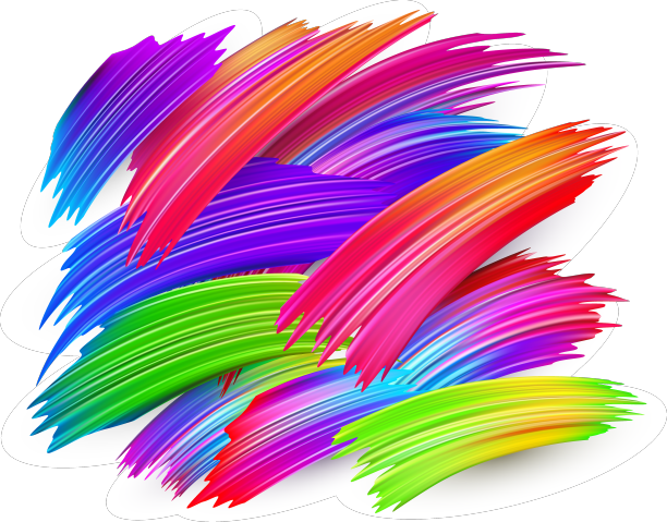 白色的彩色抽象笔触图片下载