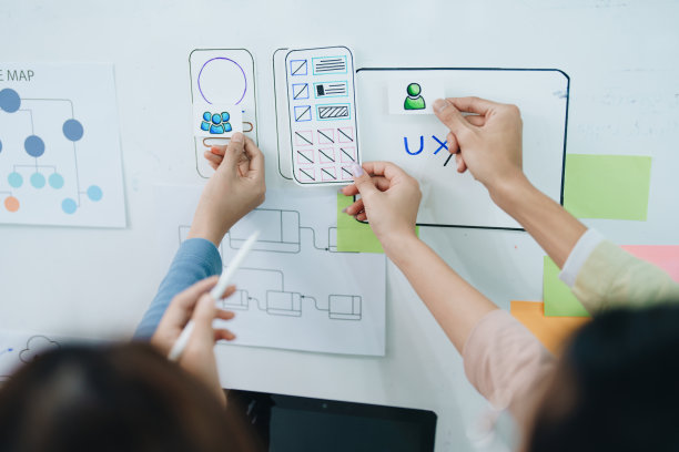 团队创意网页，平面设计师策划，绘制网站ux ui app的手机应用和开发模板布局，过程到开发原型线框图。图片下载