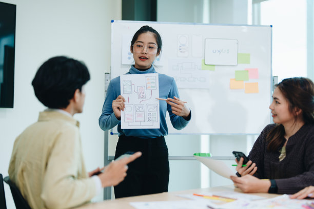 亚洲创意团队编程设计师参与UX UI设计的各个阶段。图片下载