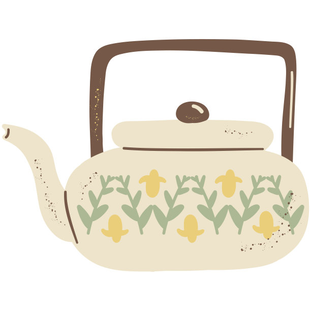 Cottagecore美学茶壶。手绘卡通复古厨房工具。复古咖啡或茶壶、茶壶装饰陶瓷。家庭关系的元素。舒适可爱hygge矢量插图孤立在白色图片下载