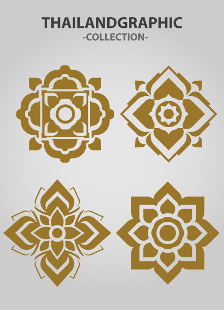 矢量泰国民族装饰元素矢量。民族元素，装饰点缀，泰族插画图片下载