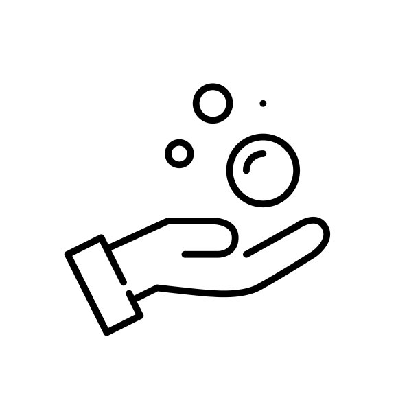 手和肥皂泡。卫生和清洁。像素完美，可编辑的笔触图片下载