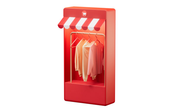 在线服装商店，3d渲染。图片下载