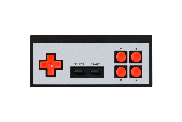 无线复古游戏控制器(手柄)-隔离在白色背景图片下载