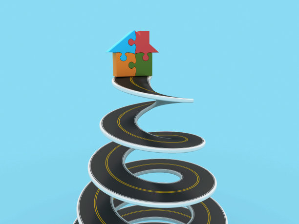 3D路与拼图屋图片下载