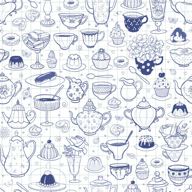 白色背景上的灰色涂鸦香水无缝图案。可用于墙纸，图案填充，纺织品，网页背景，表面纹理。图片下载