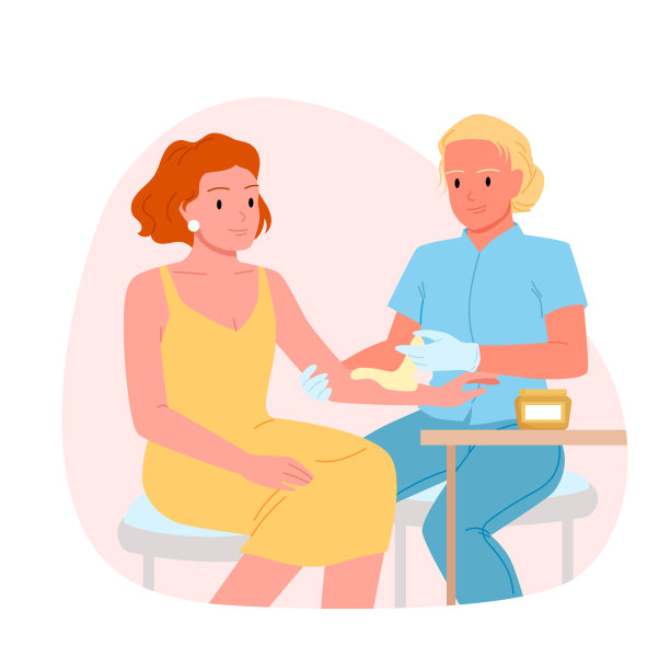 脱毛，脱毛，脱毛，美容师在女性手臂上打蜡图片下载