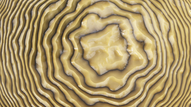 黄金几何螺旋分层纹理图形。闪亮的金色地质纹理漩涡背景纹理图片下载