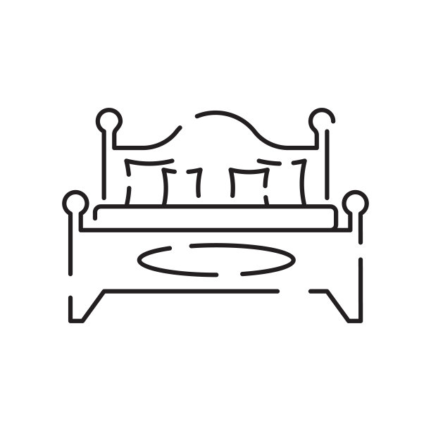 家居家具线图标。可编辑的中风。沙发或抽屉，橱柜，桌子，工作场所，窗户，天花板灯和电视桌图片下载