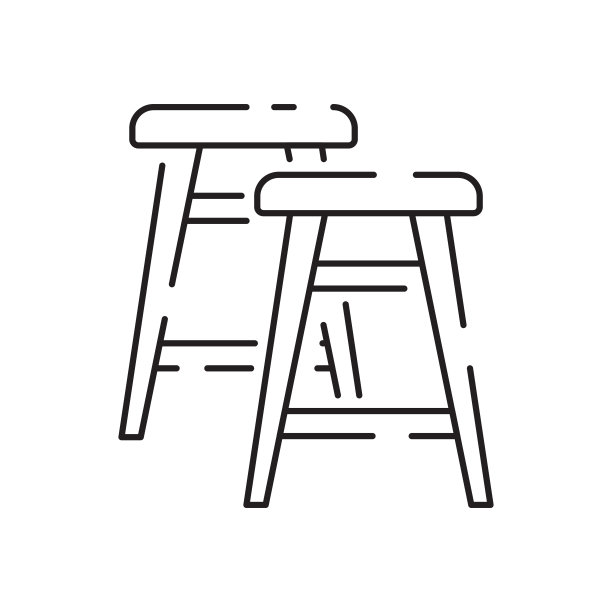 家居装饰和家具的细线图标，黑色的颜色，孤立在白色的背景图片下载