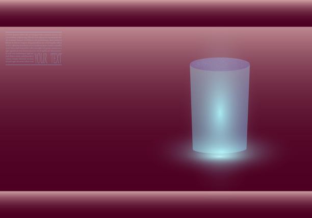 矢量插图的一个杯子与水在霓虹灯。图片下载