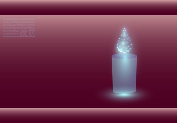 矢量插图的一个杯子与水在霓虹灯。图片下载