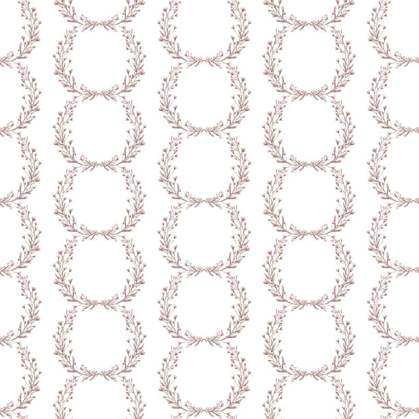 手绘水彩画灰色干秋叶无缝图案隔离在白色的背景。乡村风格插画可用于纺织品、布艺、墙纸等印刷品。图片下载