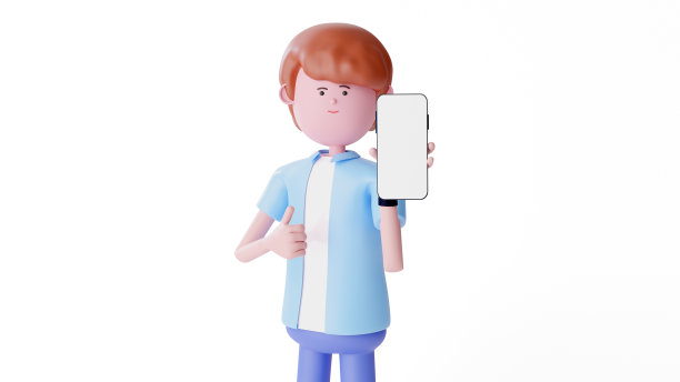 3d人使用平板电脑在线工作。图片下载