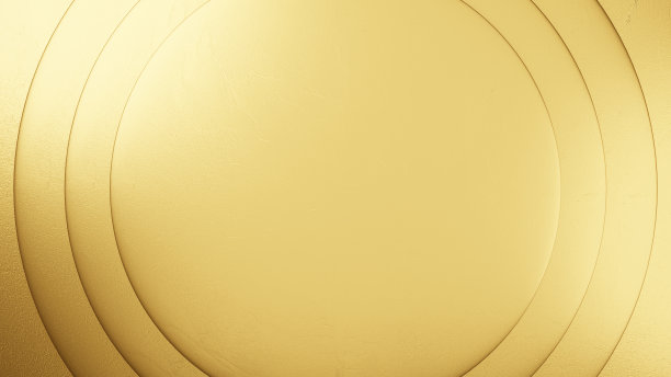 3 d演示。金色背景图像与多个重叠的圆圈。抽象的背景。(水平)图片下载