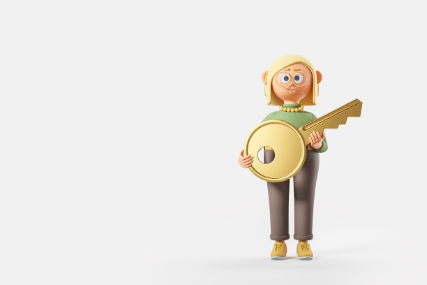 拿着大钥匙的卡通女人图片下载