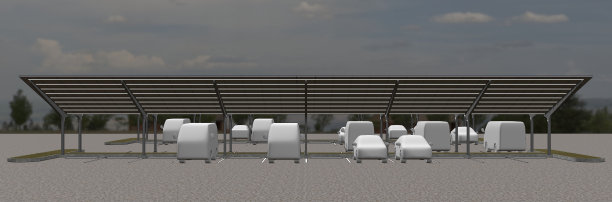 停车场的3D插图图片下载