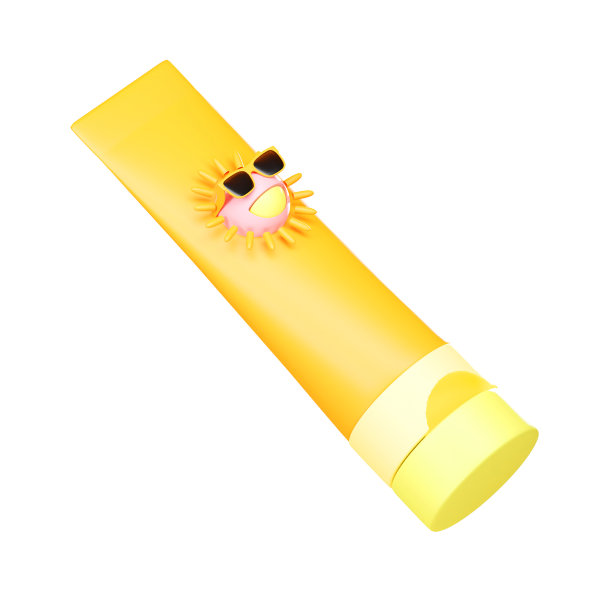 防晒乳液瓶夏季3d现实渲染图标孤立的白色背景。剪切路径。图片下载