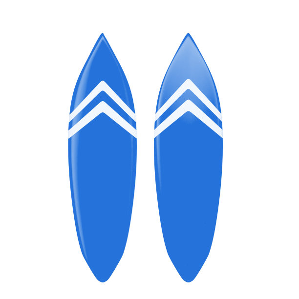 冲浪板夏季3d现实渲染图标孤立的白色背景。剪切路径。图片下载