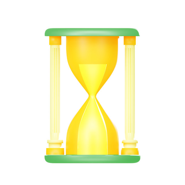 沙漏Summerl 3d逼真渲染图标孤立的白色背景。剪切路径。图片下载