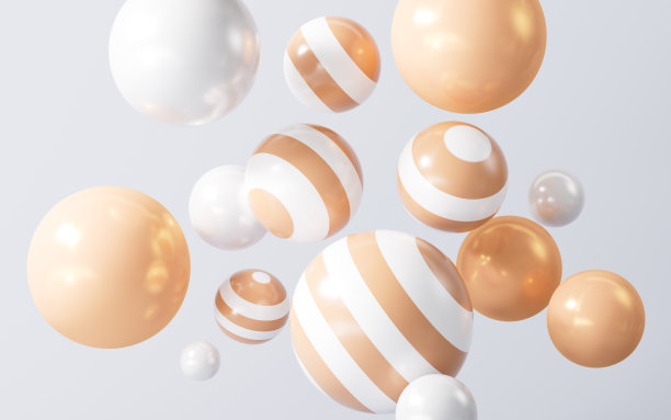 卡通彩色和弹跳的球体，3d渲染。图片下载