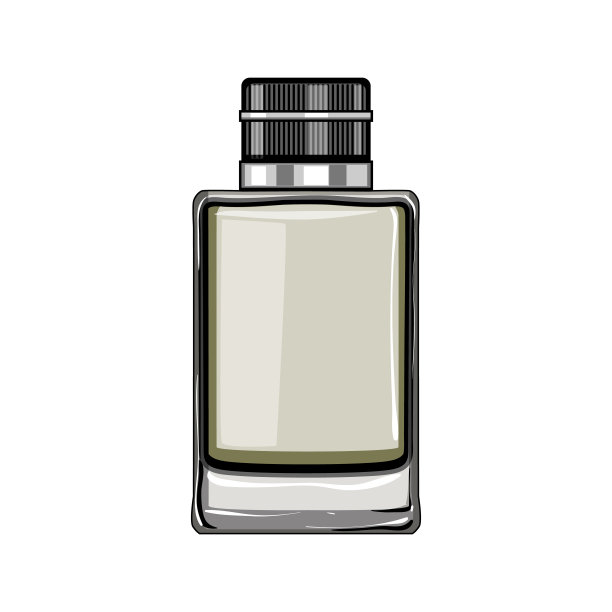 瓶子香水的男人卡通矢量插图图片下载