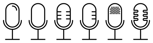 麦克风线路图标集图片下载