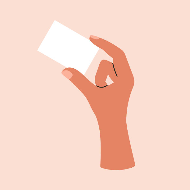 女人手拿名片图片下载