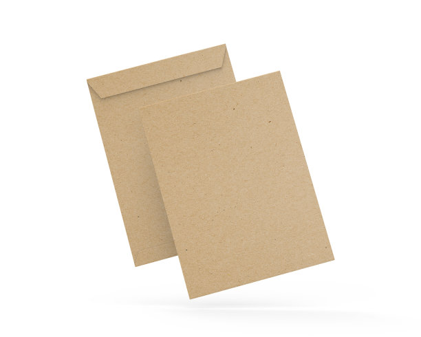 大尺寸牛皮纸信封模型模板，3d插图。图片下载