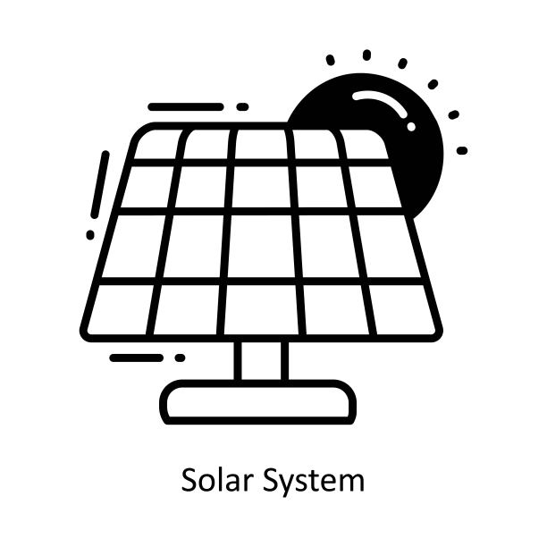 太阳系涂鸦图标设计插图。空间符号在白色背景EPS 10文件图片下载