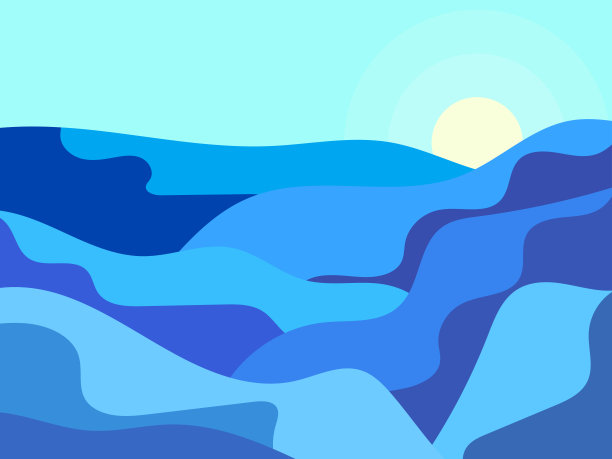 冬天的风景有雪山和阳光。山地景观呈扁平化风格，冬季气候寒冷。雪山的景色。设计海报，横幅和促销项目。矢量图图片下载