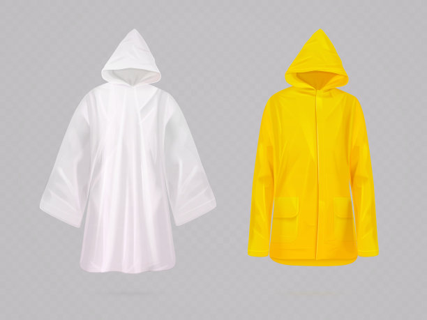 逼真的雨衣，黄色和透明塑料图片下载