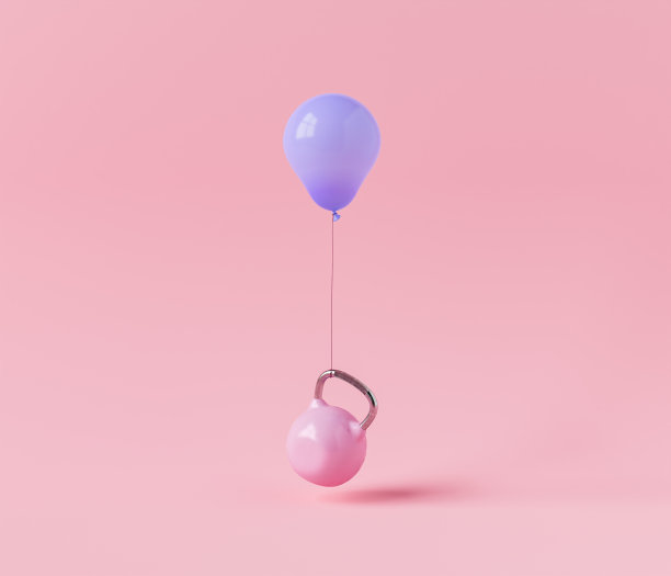 气球系在壶铃上图片下载