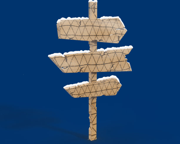 木制方向指示牌，上面有雪，交通指示牌图片下载