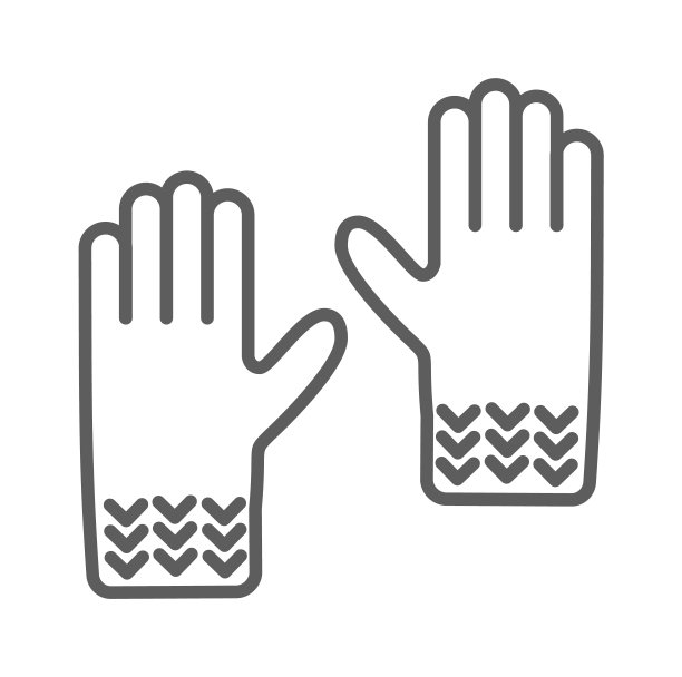 针织冬季服装图标集。针织服装，针织样细线保暖毛织品。帽子、围巾、连指手套、马甲、格纹等手工针织服装图片下载