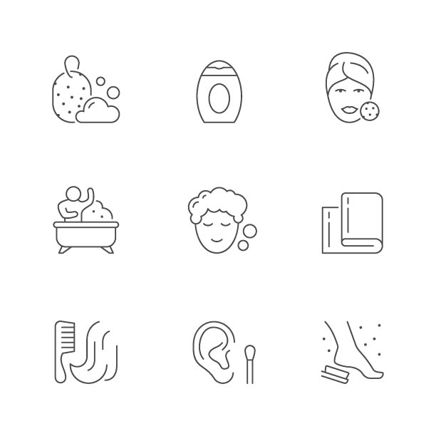 设置卫生的线条图标图片下载