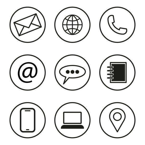 Web图标集。联系我们图标。矢量插图。每股收益10。图片下载