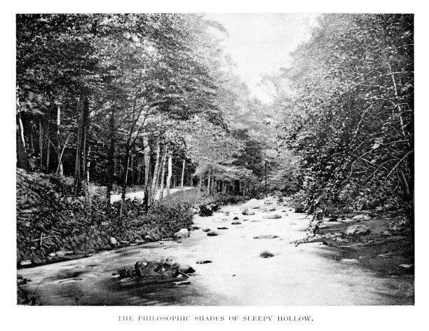 华盛顿·欧文的故事，断头谷，美国纽约州，河的照片设置图片下载