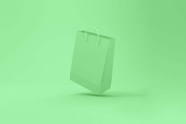 商店用生态纸袋。环保经营理念。图片下载