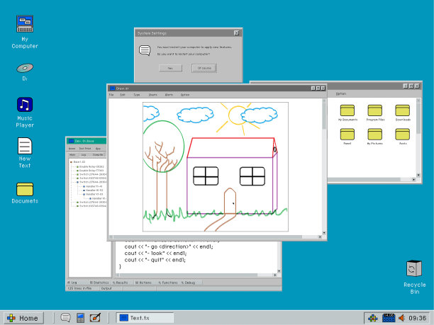 90年代操作系统模板与图像编辑软件的旧PC显示器。用户绘制数字图片，在1024x768分辨率屏幕上以4:3宽高比创建复古计算机艺术图片下载