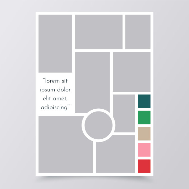 Moodboard背景。照片拼贴模板。矢量插图。图片下载