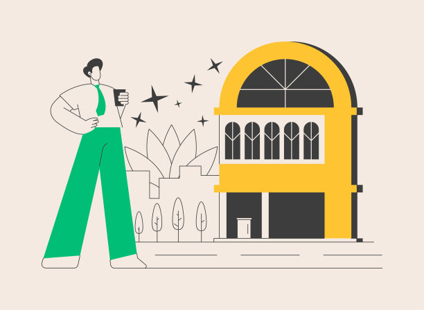 设计酒店抽象概念矢量插图。图片下载