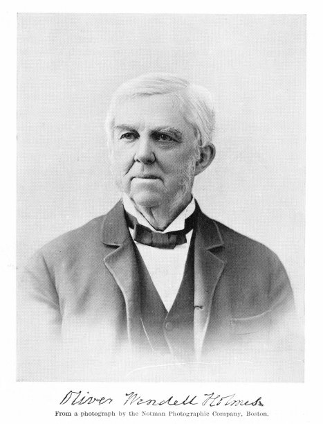 老奥利弗·温德尔·霍姆斯的肖像和签名，诗人和医生，19世纪美国文学图片下载