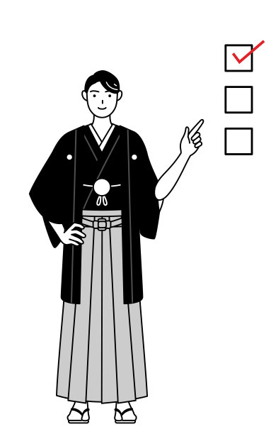 一个穿袴带盔的男人指着一份清单。图片下载