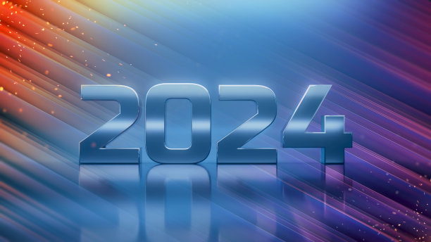 2024年新年标志背景，3d渲染图片下载