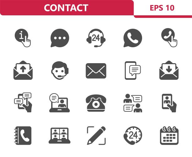 联系人图标。联系我们，通信，社交媒体矢量图标集图片下载