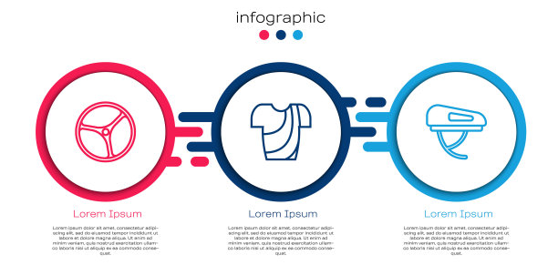 自行车轮毂，自行车t恤，自行车头盔。业务信息图表模板。向量图片下载