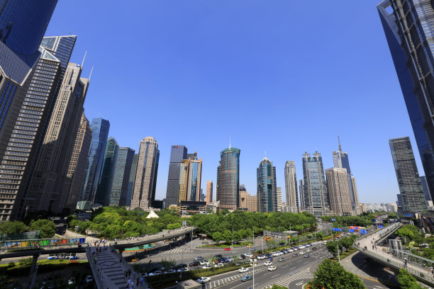 中国上海浦东陆家嘴的建筑风景图片下载