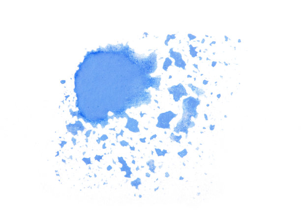 蓝色标记漆纹理隔离在白色背景上。蓝色的笔触。彩色水彩颜料的图案、质地。水粉颜料。抽象。图片下载