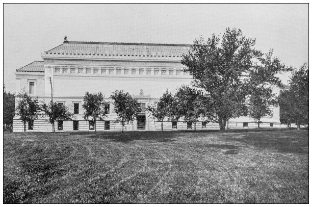 古色古香的黑白照片，华盛顿，美国:新科克伦艺术画廊图片下载